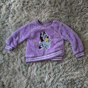 Bluey Purple Fleece Sweatshirt - Size 18M
